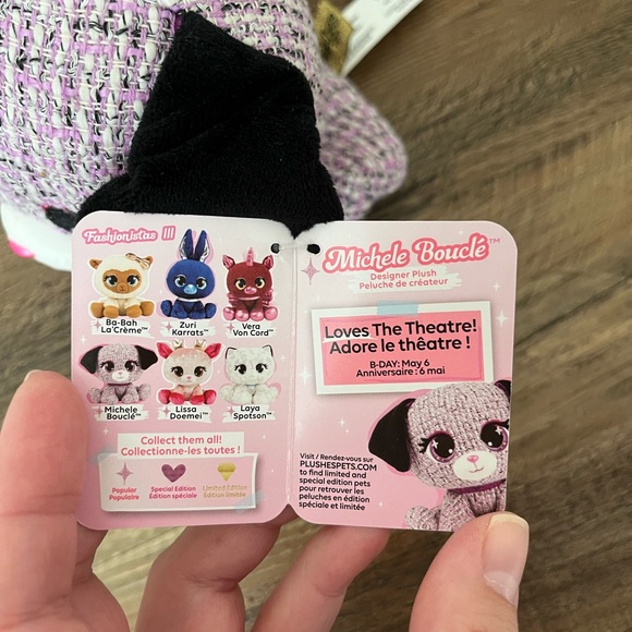 ✨GUND✨P.Lushes Pets✨Designer Fashion Pets✨Michele Boucle the Dog✨7” Plush✨ - Picture 7 of 9